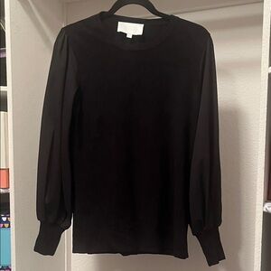 Mare Mare x Anthropologie Black knit crew neck sweater Balloon sleeves Medium